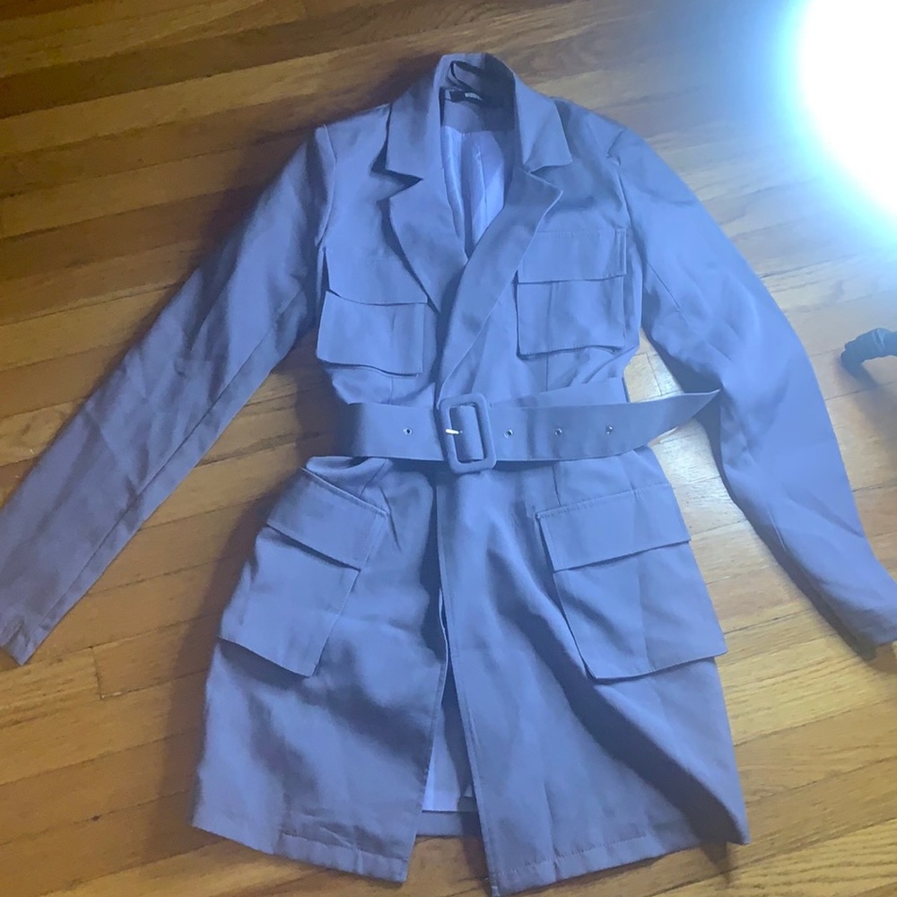 Misguided lilac/lavender belted blazer dress